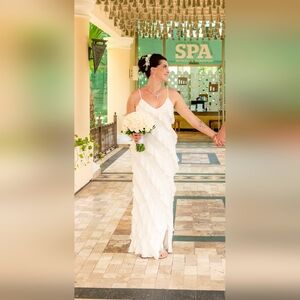 alter'd state white ruffle dress size large/10